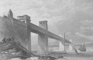 Stretto di Menai, Galles - Il ponte ferroviario tubolare Britannia da 